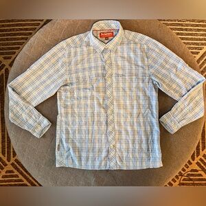SIMMS Medium Big Sky Plaid Long Sleeve Fishing Wicking & UPF 50+ Shirt Orig $119